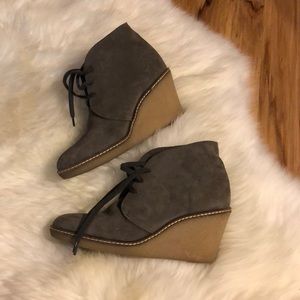 J Crew McAllister Booties in Grey Suede